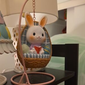 Adorable Bunny Figurine in Hanging Chair